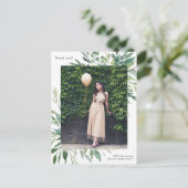 シンプルな植物のワンフォト 卒業感謝 ポストカード (スタンド正面)