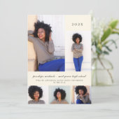 シンプルな植物の写真コラージュ卒業パーティー 招待状 (スタンド正面)