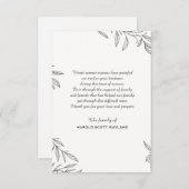 シンプルな植物の死別のサンキューカード サンキューカード (正面/裏面)