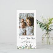 シンプルな植物の葉のメリークリスマス シーズンカード (スタンド正面)