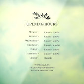 シンプルな植物ロゴの営業時間 ウィンドウサイン (シート3)