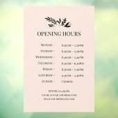 シンプルな植物ロゴの営業時間 ウィンドウサイン (シート3)