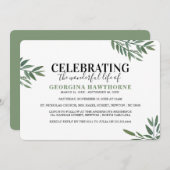 シンプルな植物水彩追悼招待状 招待状 (正面/裏面)