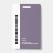 シンプルな楕円形ロゴ  従業員の写真 名前 バーコード バッジ (裏面)