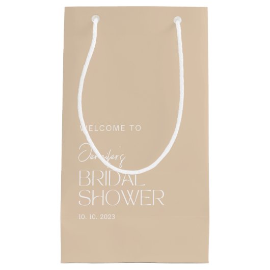 シンプルな歓迎/感謝の気持ちを込めた ブライダルシャワー スモールペーパーバッグ (正面)
