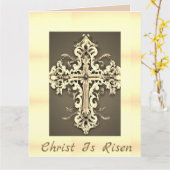 シンプルな正教のイースターグリーティングカード カード (黄色い花)