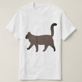 シンプルな歩く猫のグラフィック | かわいいミニマリスト猫デザイン Tシャツ