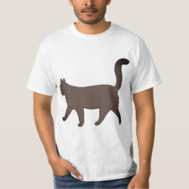 シンプルな歩く猫のグラフィック | かわいいミニマリスト猫デザイン Tシャツ