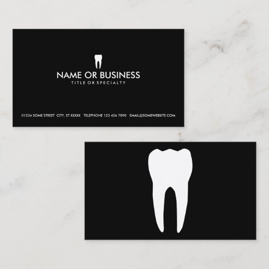 シンプルな歯科 名刺 (正面/裏面)
