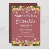 シンプルな母の日のお祝い | 花をテーマに 招待状 (正面/裏面)