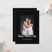 シンプルな母の日の黒と白のカード カード (正面/裏面インサイチュ)