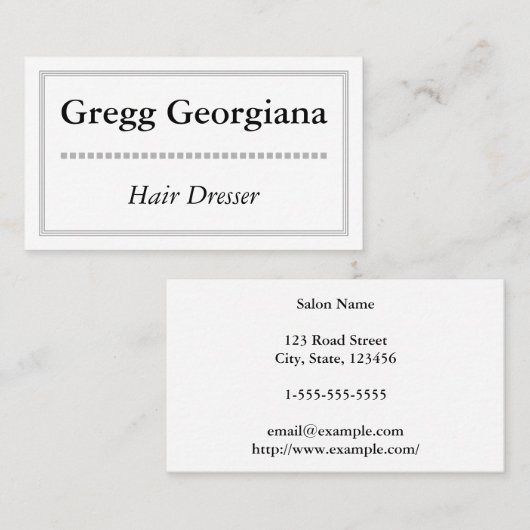 シンプルな毛のドレッサーの名刺きれいにすれば 名刺 (正面/裏面)