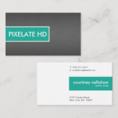 シンプルな水およびブラシをかけられたチタニウムの名刺 名刺 (正面/裏面)