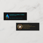 シンプルな水低下の特別な金ゴールドの管の配管 スキニー名刺 (正面/裏面)