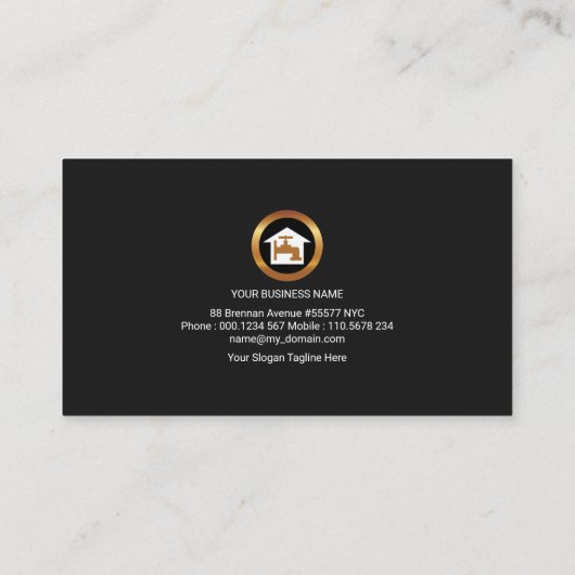 シンプルな水低下の特別な金ゴールドの管の配管 名刺 (裏面)