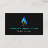 シンプルな水低下の特別な金ゴールドの管の配管 名刺 (正面)