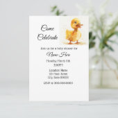 シンプルな水彩のヒヨコのベビーシャワー 招待状 (スタンド正面)