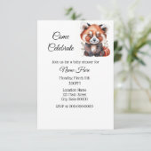 シンプルな水彩のレッサーパンダ　ベイビーシャワー 招待状 (スタンド正面)