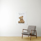 シンプルな水彩の小さなクマのベビーシャワー タペストリー (インサイチュ)