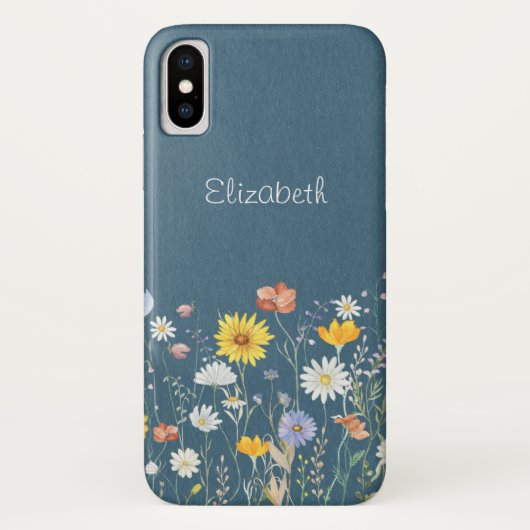 シンプルな水彩の野生の花のデザインが素朴でおしゃれ Case-Mate iPhoneケース (裏面)