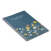 シンプルな水彩の野生の花のデザイン ノートブック (右側)