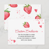 シンプルな水彩イチゴ カスタマイズカード 招待状 (正面/裏面)