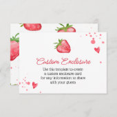 シンプルな水彩イラストのカスタムカード(苺) 招待状 (正面/裏面)