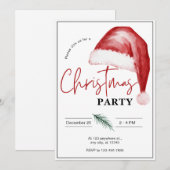 シンプルな水彩クリスマスパーティ招待状 招待状 (正面/裏面)