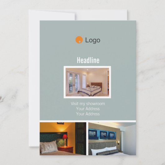 シンプルな水彩コーポレート 招待状 (正面)