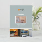 シンプルな水彩コーポレート 招待状 (スタンド正面)