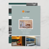 シンプルな水彩コーポレート 招待状 (正面/裏面)