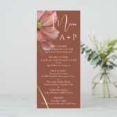 シンプルな水彩テラコッタ フラワー ウェディングメニュー メニュー (スタンド正面)