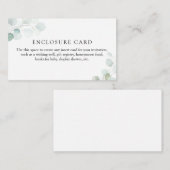 シンプルな水彩ユーカリ同封カード エンクロージャーカード (正面/裏面)