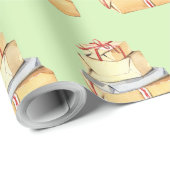 シンプルな水彩冬のホリデーギフト ライトグリーン ラッピングペーパー (ロールコーナー)