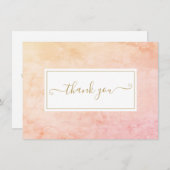 シンプルな水彩大理石ゴールドスクリプト サンキューカード (正面/裏面)