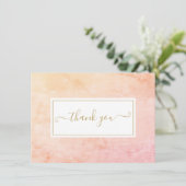 シンプルな水彩大理石ゴールドスクリプト サンキューカード (スタンド正面)