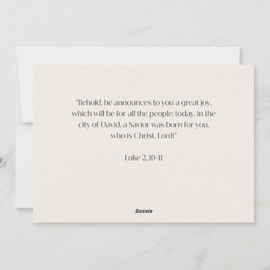 シンプルな水彩画のキリストの降誕図 シーズンカード (裏面)