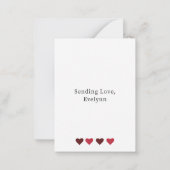 シンプルな水彩画のバレンタインデーのメモカード ノートカード (裏面)