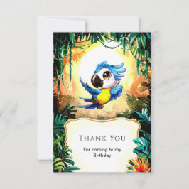 シンプルな水彩画のパラオット誕生日 サンキューカード