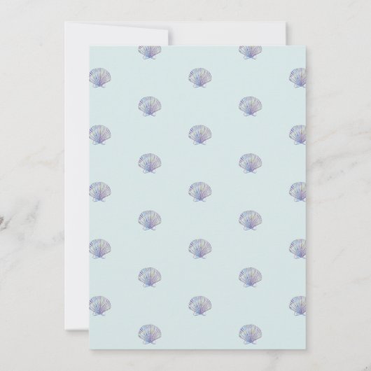 シンプルな水彩画のビーチ結婚式の保存日付 セーブザデート (裏面)