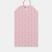 シンプルな水彩画のピンクの十字架 ありがとう バプテスマ ギフトタグ (裏面)