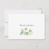 シンプルな水彩画のユーカリとグリーン 出欠カード (裏面)