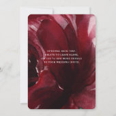シンプルな水彩画の深紅のバラのフォーマルな結婚式 招待状 (裏面)