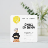 シンプルな水彩画の男の子の誕生日招待状 招待状 (スタンド正面)