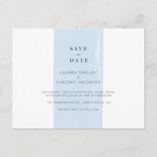 シンプルな水彩画の結婚式 Save The Date ポストカード (正面)