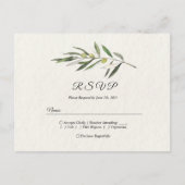 シンプルな水彩画 オリーブグリーンの枝 インビテーションポストカード (正面)