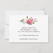 シンプルな水彩花束 ウェブサイト RSVP カード (裏面)