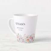シンプルな水彩花柄ガーデンベビーシャワー カフェラテマグ (左アングル)