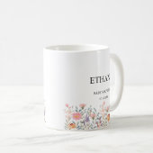 シンプルな水彩花柄ガーデンベビーシャワー コーヒーマグカップ (正面右)