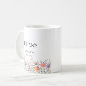 シンプルな水彩花柄ガーデンベビーシャワー コーヒーマグカップ (正面左)